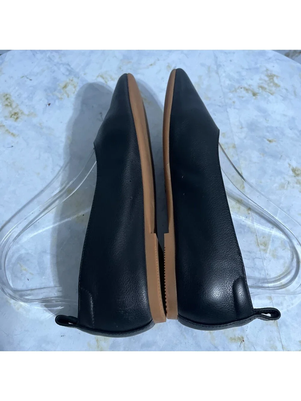 Quince Women's Size 5.5 Shoes Black Leather Slip On Comfort Ballet Career Flats